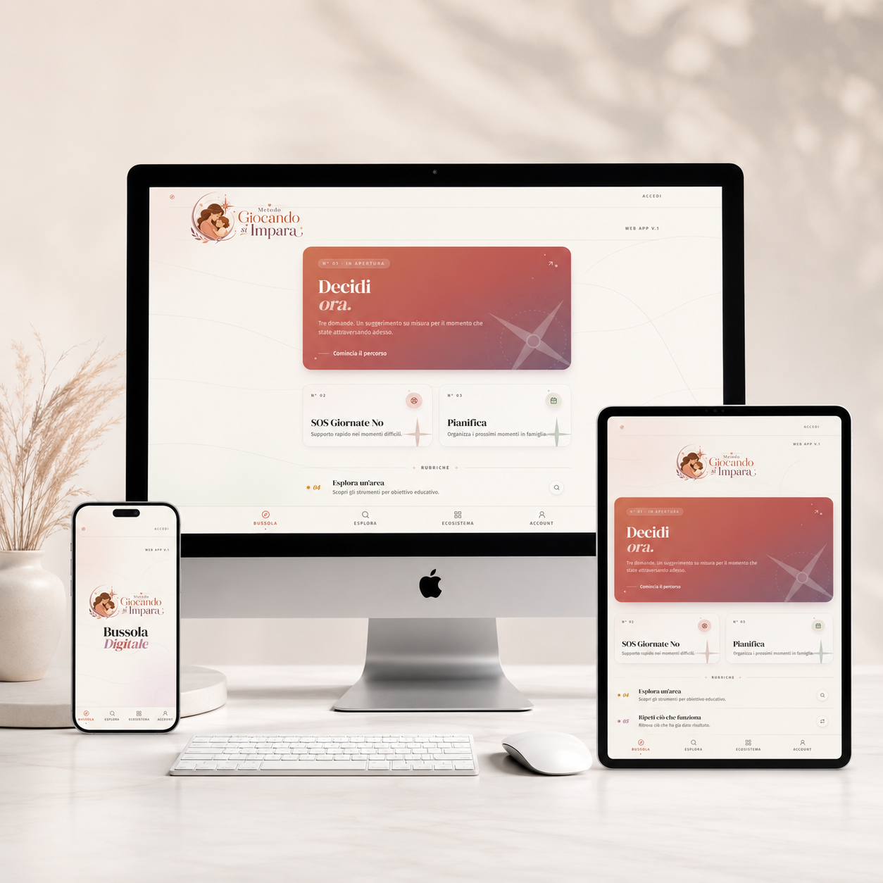 Bussola Digitale — mockup su tutti i dispositivi